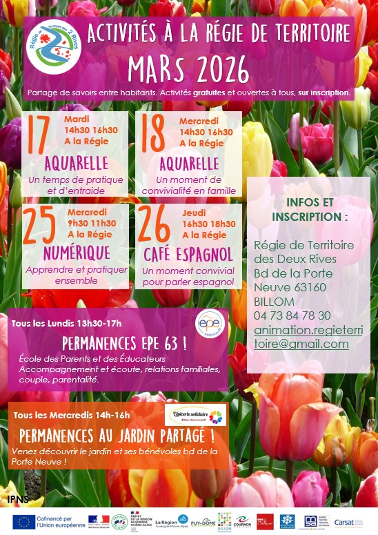 animations du mois des mars